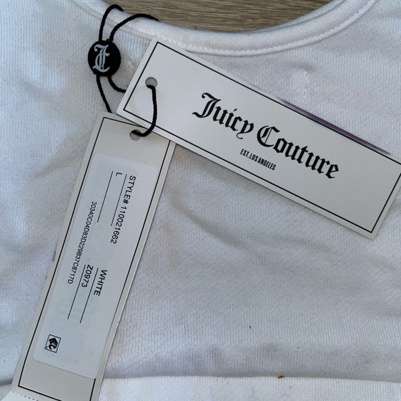 Juicy Couture White Rhinestone Wing Logo Cropped Tank - Picture 4 of 5